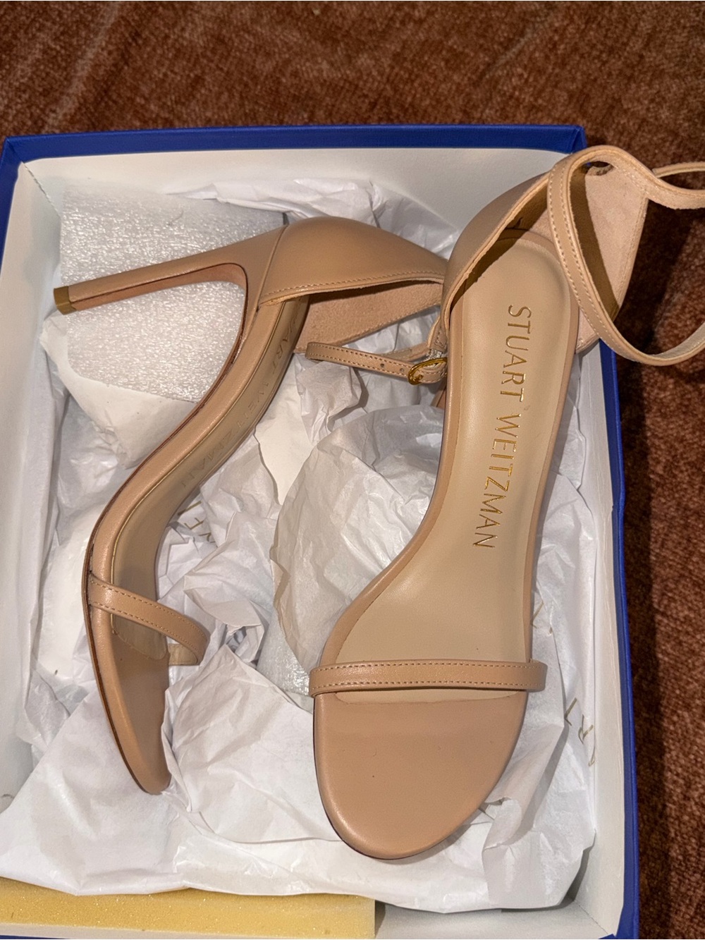 Stuart Weitzman Beige Nude Ankle-Strap Heels - Picture 3 of 3
